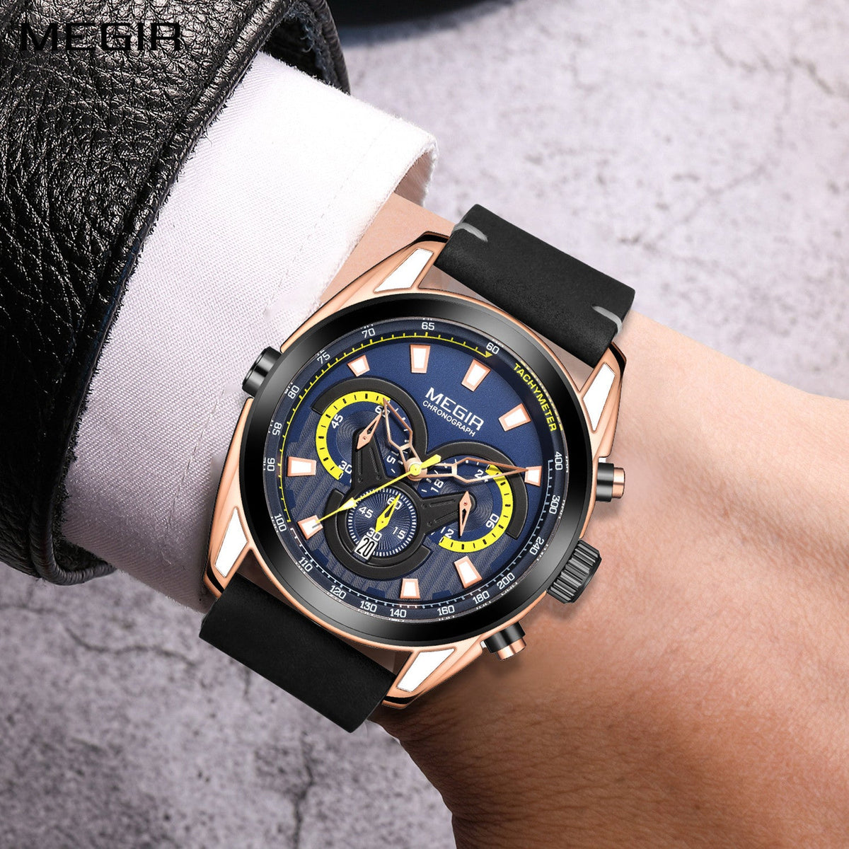MEGIR Top Brand Luxury Men's Wrist Watch Man Luminous Waterproof Sport Men Quartz Wristwatches Relogio Masculino Dropshipping 2135